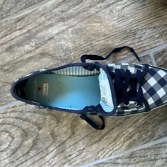 Keds X Draper James Platform Plaid Sneakers, Lace Tie, Blue & White, Women’s 7 - Picture 9 of 13